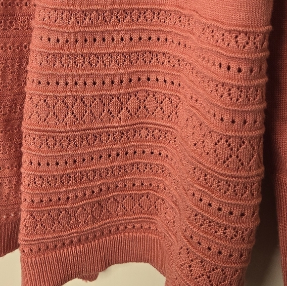 Lety & Me Open Front Coral Pink Cardigan Size Small - Picture 7 of 9